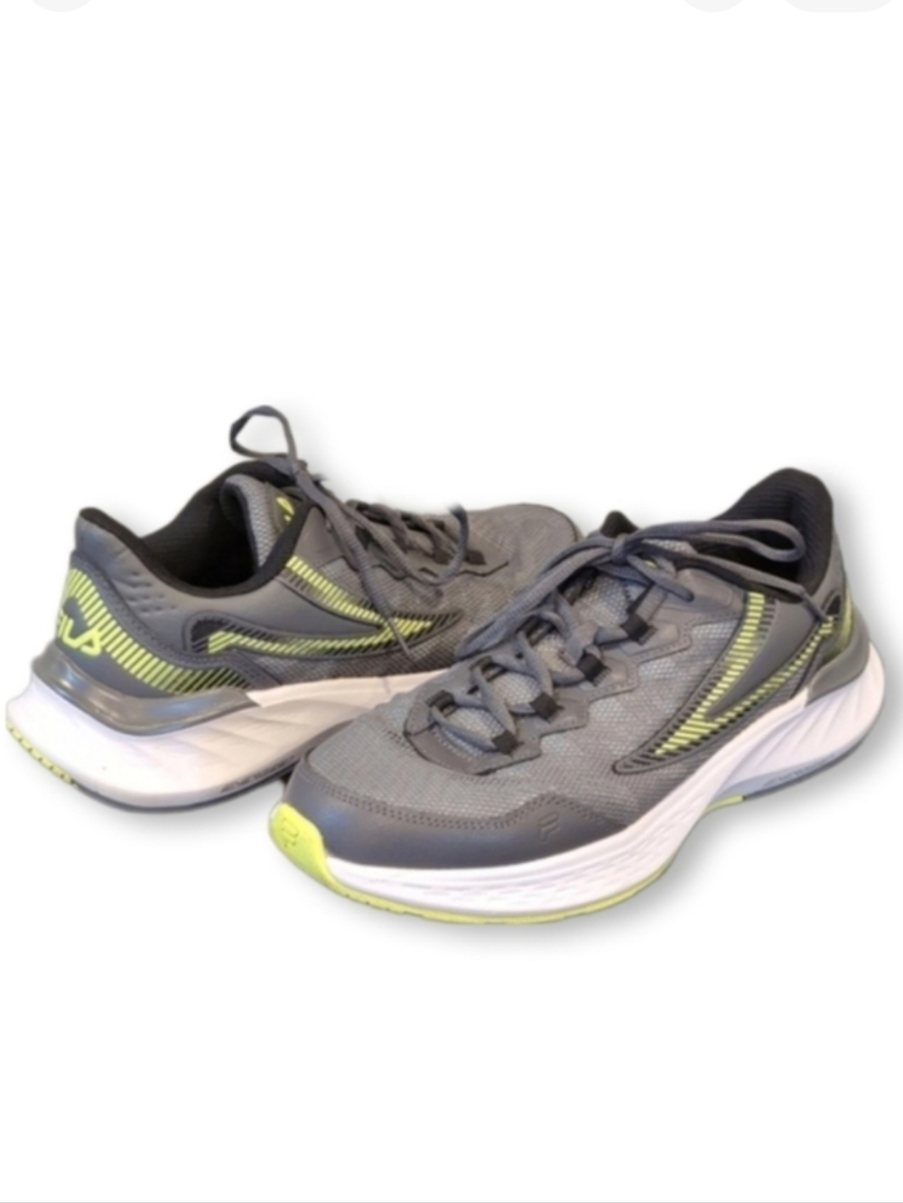 💠FILA Suspence Energized Running Shoes Leather Mesh Mens Gray Training Sneakers